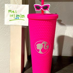 SALE —- Barbie, hot pink Tumblr with sunglass topper